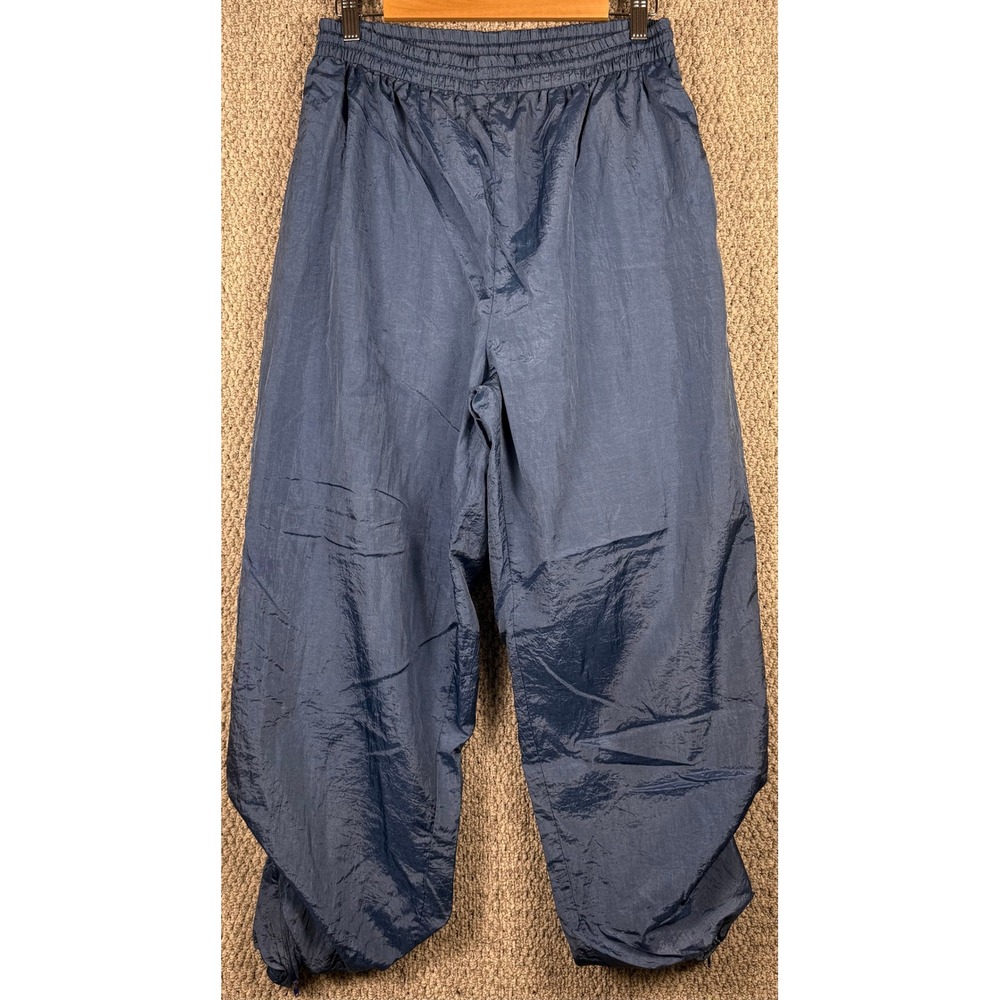 Unbranded VTG 80s - 90s Track Pants XL Blue Nylon Lined Zipper Cuff Windbreaker